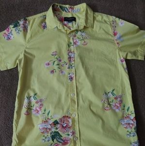YELLOW-FLOWERY PacSun Hawaiian style shirt